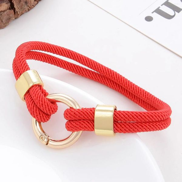 Braccialetti con ciondoli Semplice rosso nero tessuto corda catena coppia classica lega color oro metallo uomo donna braccialetti fatti a mano gioielli per gli amanti