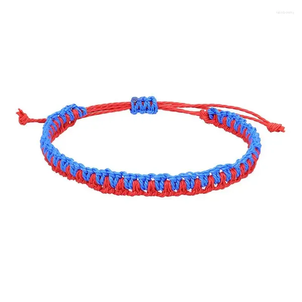 Braccialetti di collegamento Corda multicolore Nodi fortunati Donna Uomo Fascino Tessuto Braccialetti fatti a mano Intrecciato Misura regolabile Buddismo Gioielli Pulseras