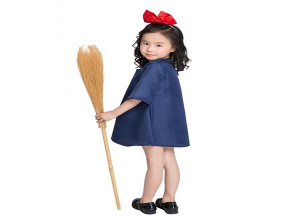 Costumi anime giapponesi per bambini Kiki Cosplay Navy Dress Girls Little Witch Qiqi Set con fascia rossa Costumi di Halloween per bambini6044658