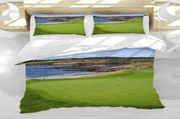 Set copripiumino biancheria da letto Set 3 pezzi Set 9a buca a Pebble Beach Golf Links a Monterey Home Copripiumino morbido piumino di lusso Twin2841904689