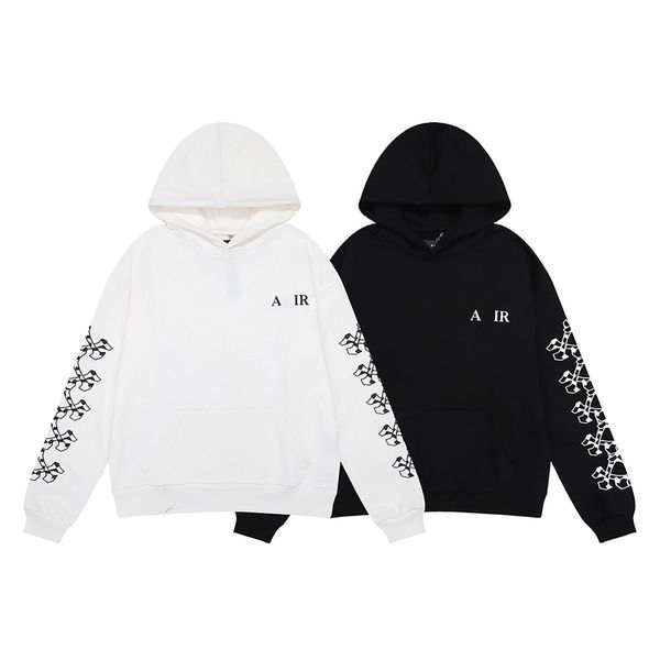 Erkek Tasarımcı Sweatshirts Kol Kemik Baskı Kapşonlular Mektuplar Hip Hop Sweatshirt C1-12 Erkek Kadın Hooded Poleece Sweater Ezirdi Baskılı Sokak Giyim Cyd24030501