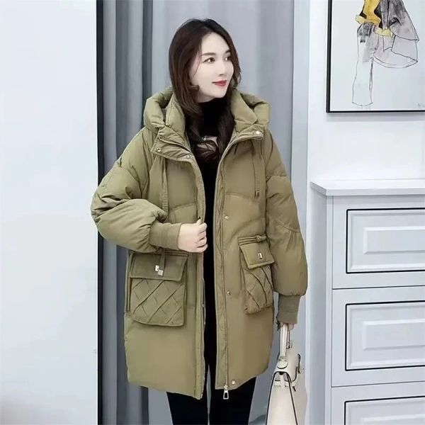 Parka 2023 Nuovo Inverno Coreano Moda Casual Donna Parka Con Cappuccio Giù Giacca di Cotone Femminile Selvaggio Caldo Cappotto di Cotone Imbottito Cappotto Delle Signore