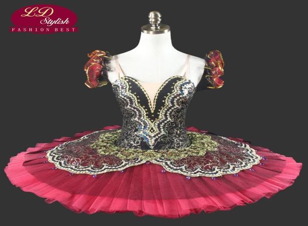 Frauen Rot Gold Professionelle Tutu Für Mädchen Pfannkuchen Rot Leistung Tutu Ballett Kinder Ballett Tutu Kind LD00143539463