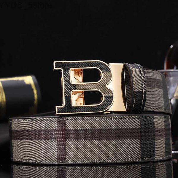 Cintos fivela automática letra B xadrez calças de negócios 6 cores designer marca cintura 240305