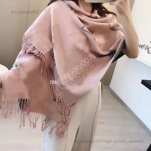 scialli firmati scialli di lussoNew V 2023 Sciarpa firmata Cashmere Scialle spesso Donna Lungo inverno Wram Pashmina Avvolge Hijab con nappa Bufanda Foulard Sciarpe