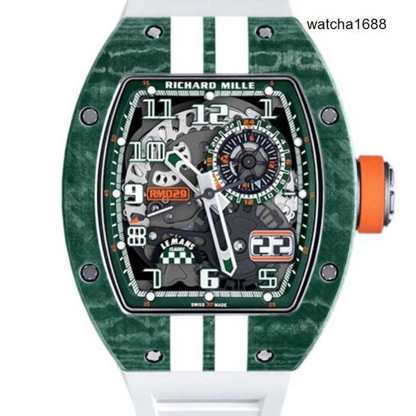 Relógios casuais moda relógios de pulso RM relógio de pulso RM029 série masculina RM029 automático mecânico material de fibra de carbono relógio usado conjunto de relógios