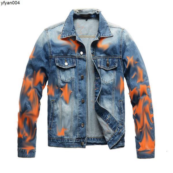 Herrenjacke, modischer Designer-Denim-Jeans-Mantel