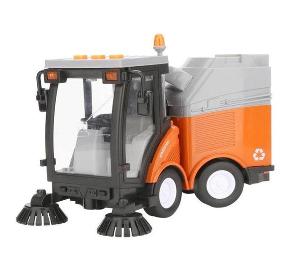 Simulação de crianças varredor de estrada brinquedo caminhão de lixo processamento de saneamento rua modelo de carro luz música volta aniversário brinquedo carro presente l4285239