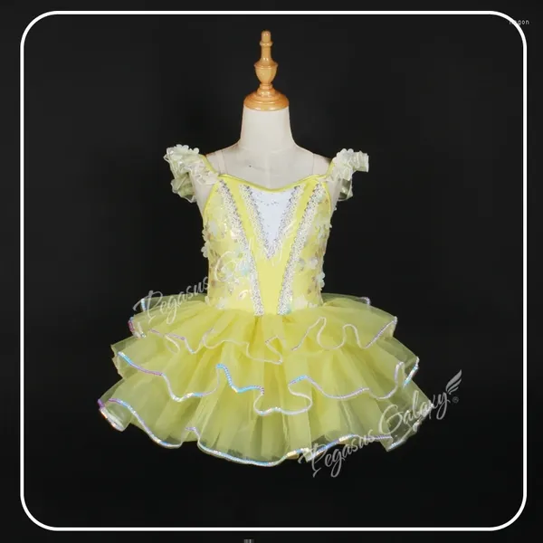 Сценическая одежда, балетная юбка на одно плечо на бретельках для девочек и взрослых, пушистая принцесса, групповой костюм для выступлений, торт на день рождения