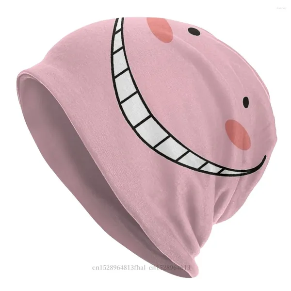 Beralar Şapka Pembe Koro Sensei Bahar Beanie Kapakları Erkekler Kadın Suikast Sınıf Ahtapot Öğretmen Kafataları Beanes Yumuşak Bonnet Şapkaları