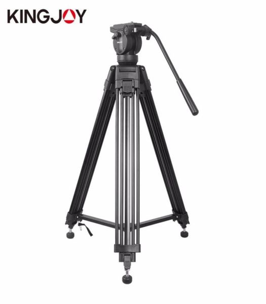 Kingjoy vt2500 equipamento profissional de pografia, câmera de vídeo dv resistente, tripé de câmera slr com kit de cabeça de panela fluida 5104564