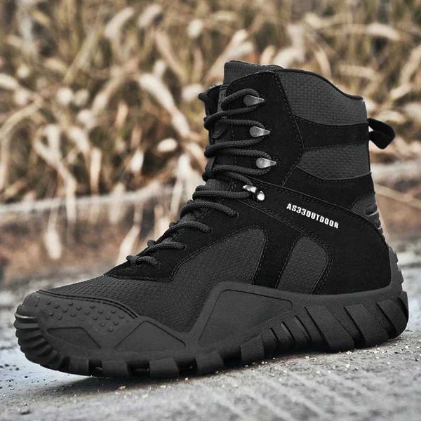 Scarpe da esterno Sandali Uomo Stivali tattici Scarpe da trekking per uomo Antiscivolo Desert Combat Army Boots Scarpe tattiche mimetiche maschili Hot YQ240301