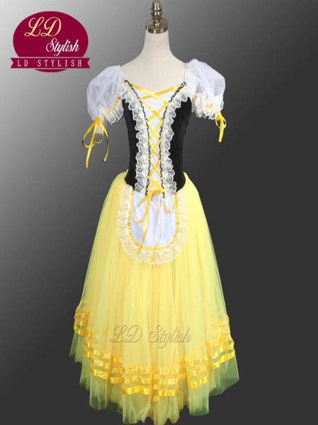 Giselle Degas Ballet Tutu Vestido Camponês LD0003D Amarelo Giselle Tutu Vestido Meninas Romântico Vestido Tutu Vestidos de Balé Para Adultos9192028