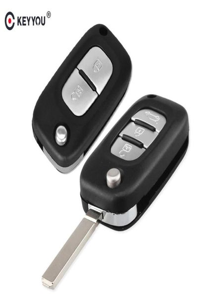 23 Düğmeler Araba Uzaktan Anahtar Kılıf Kapağı Flip Fob Fob Renault Fluence için Kesilmemiş Bıçak Kabuğu Clio Megane Kangoo Modus9371799