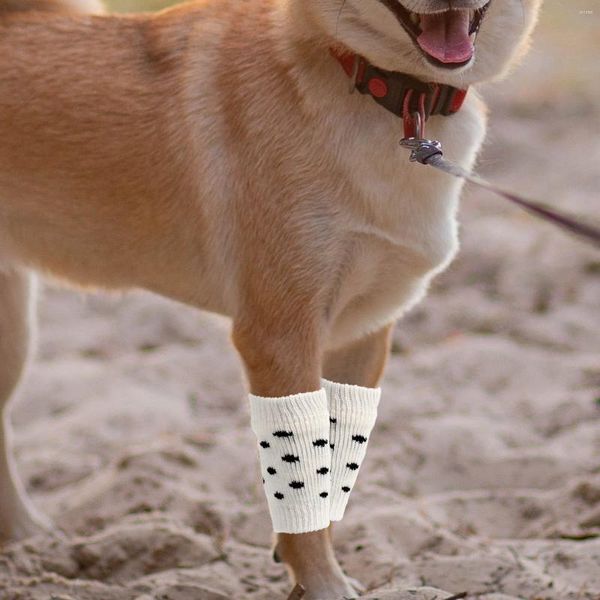 Köpek giyim 4 PCS Pet Socks Diz pedleri Bacak dirsek kapağı tozlukları için daha sıcak