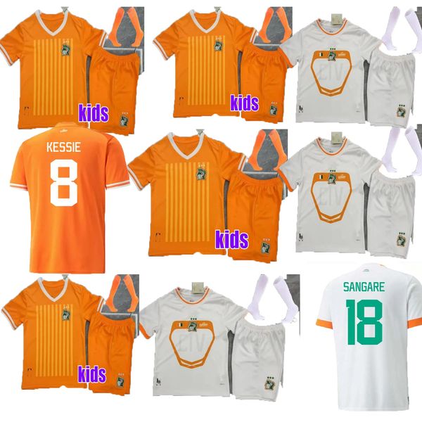 2023 Costa d'Avorio Calcio nazionale di calcio KESSIE ZAHA 23 24 Costa d'Avorio Maglie di calcio CORNET DROGBA Uniformi Bambini Kit Calzini Set completi