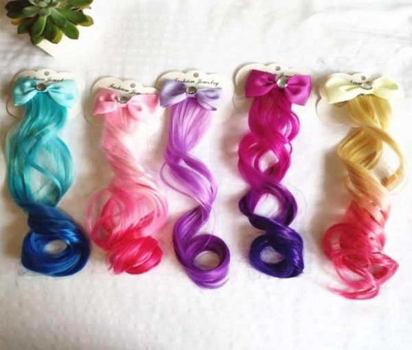 Accessori per capelli 1 pz Fiocco per bambino Clip Riccioli lunghi con gradiente Nastro a forcina per ragazze Bambini Dolce Moda Carino Fascia per lo styling Tool6259012