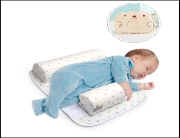2017 novo bebê infantil recém-nascido sono posicionador anti rolo travesseiro com capa de folha travesseiro 2 peças sets2257689