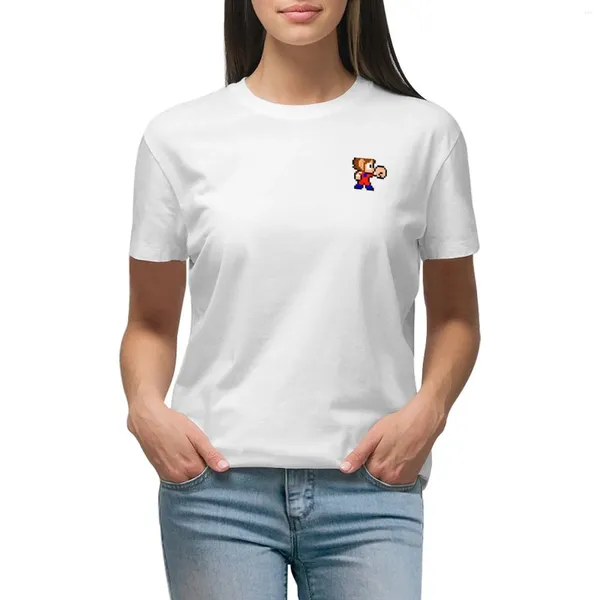 Polos femininos 8 bits Punch Boy camiseta roupas engraçadas e fofas camiseta