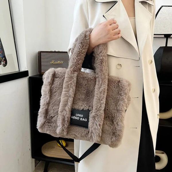Abendtaschen Herbst und Winter Nachahmung Haar Handtasche Damen Große Kapazität Einkaufstasche Koreanische Version Umhängetasche Plüsch