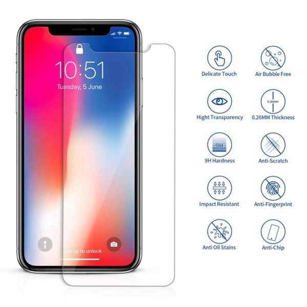 Pellicola salvaschermo in vetro temperato trasparente 9H 25D 03mm per Iphone 13 12 11 Pro X XR XS MAX 6 7 8 plus Proteggi schermo1765089