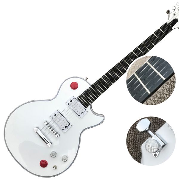 Loja personalizada, feita na China, guitarra elétrica personalizada de alta qualidade, 24 trastes, escala de ébano, botão de travamento, frete grátis