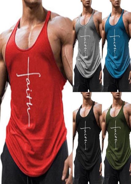 Regatas de verão masculinas meninos colete de ginástica respirável camiseta com padrão de letras inteiras 5 cores hiphop streetwear2020795