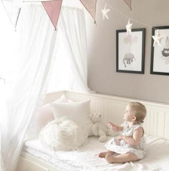 Nordic Stil Baumwolle Leinen Baby Moskito Net Hängen Dome Bett Vorhang Für Wohnzimmer Hause Sofa Zelt 240 cm Baby kind Schlafzimmer Decor7024801