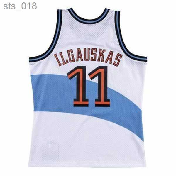 Maglie da basket Shawn Kemp Zydrunas Ilgauskas Cavalier Jersey Clevelands e Throwback Blu Bianco Taglia S-XXXLH2435