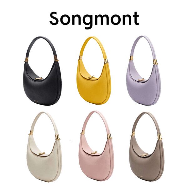 Songmont crescente meia lua Luna bolsa de designer para mulheres moda bolsa de luxo masculina bolsa de mão de viagem nas axilas bolsa de mão transversal de couro genuíno até ombro