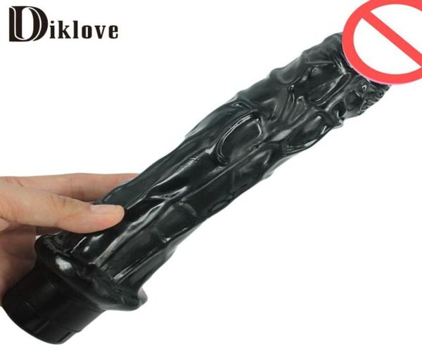 Duang 984 Zoll 25 cm L Vibrierender riesiger schwarzer Dildo Super Big Dick Vibrator Realistischer weicher Penisvibrator Sex Products1792620