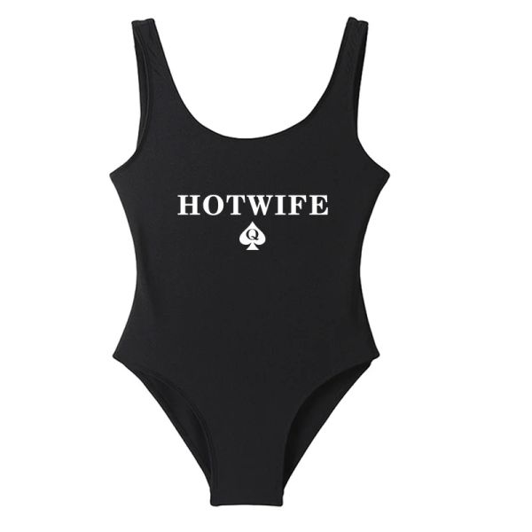 Bademode Neue Mode Frauen Ein Stück Spades HOT WIFE Sommer Badeanzug Sexy Bodysuit Bademode Rückenfreie Mayo Monokini Nette Badpak OnePiece