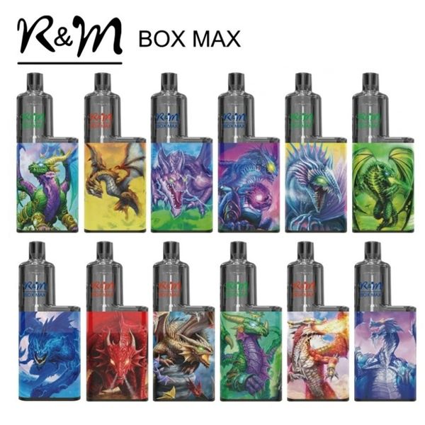 Autêntico RM Box Max 8000 Puffs Vape Descartável Recarregável Pod Dispositivo 12.5ml Bobina de Malha Pré-preenchida RM 8K Jetable Desechable E Cigarro