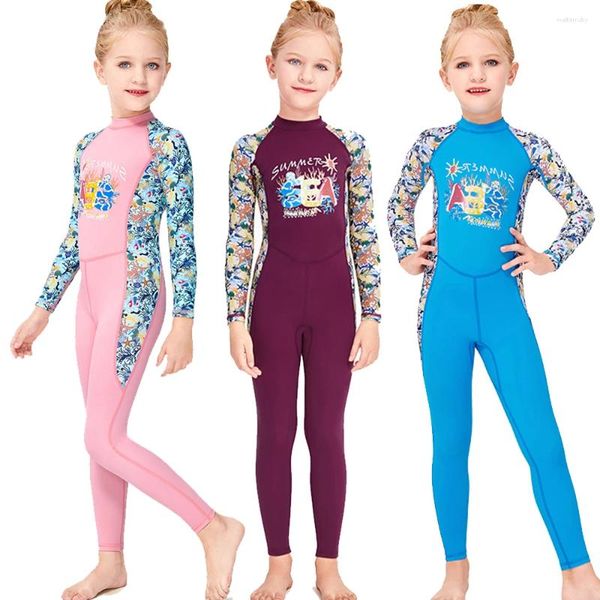 Damen-Badebekleidung, Kinder-Badeanzüge, Sommer, dünn, 1 mm, Neoprenanzug, Kinder, einteilig, Rash Guards, Surfen, Kleidung, Schnorcheln, Kajakfahren, Lycra-Anzug, schnell