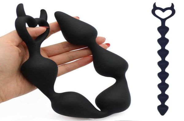 Massagem 36cm longo contas anais butt plug sex shop silicone estimulador anal bolas massageador de próstata buttplug brinquedos sexuais para adultos wome8387514