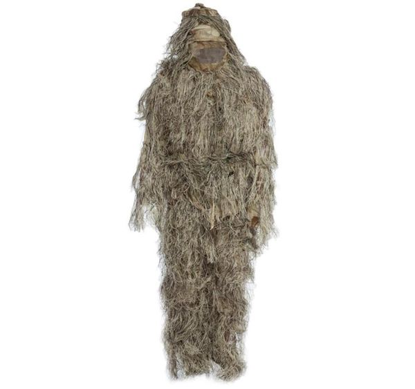 Caccia Woodland 3D Bionic Leaf Travestimento Uniforme CS Tute mimetiche Set Sniper Ghillie Suit Jungle outdoorTrain Hunting Cloth2747805