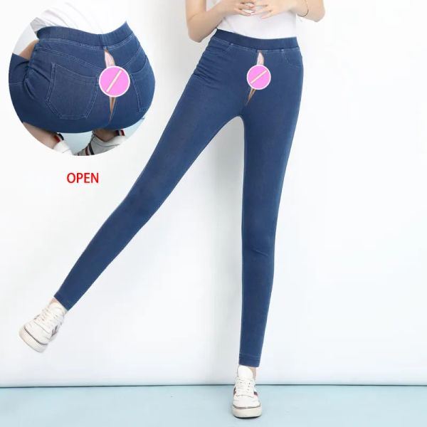 Джинсы 150 кг размера плюс, женские невидимые джинсовые брюки с открытой промежностью и высокой талией, женские джинсовые брюки персикового цвета, подтягивающие бедра, клубные секс-игры для пар