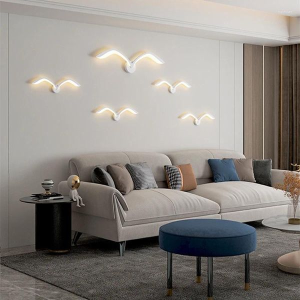 Lâmpada de parede 2024 criativa iluminação de alta qualidade sala de estar decoração fundo gaivota villa quarto principal corredor de cabeceira