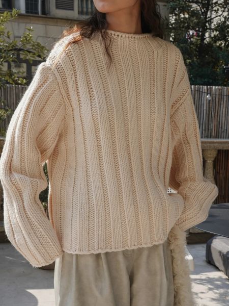 Pulôveres Chunky Knit Boxy Lã Suéter Gola Alta Jumper Mulheres Malhas de Inverno Slouchy Oversize Pulôver