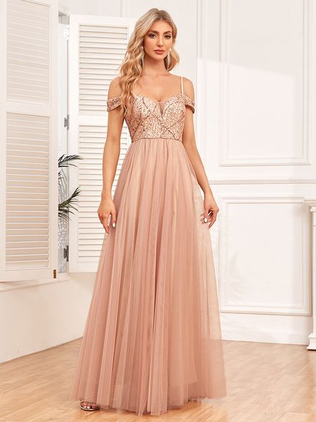 Real Photo Sexy Sommer Pailletten Maxi Kleid Frauen Elegante Prom Brautjungfer Abendkleider Luxus Mesh Geburtstag Party Kleider