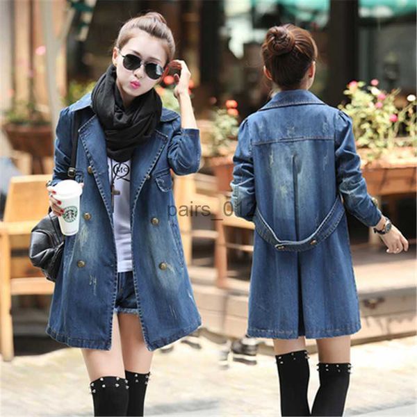 Kadın Ceketleri Yeni Moda Ceket İnce Denim Uzun Jaqueta Ladies Ceket Casaso Jeans Kore Stil Sıcak Artı Boyut 240305