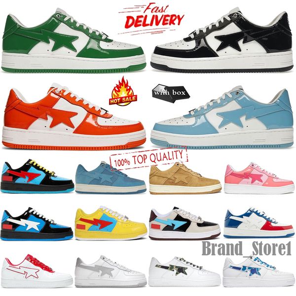 Designer Scarpe casual Shark Low Nero bianco Verde Blu Rosso Vernice Pelle scamosciata Camouflage Skateboard Jogging Uomo Donna Sport Sneakers Scarpe da ginnastica con scatola