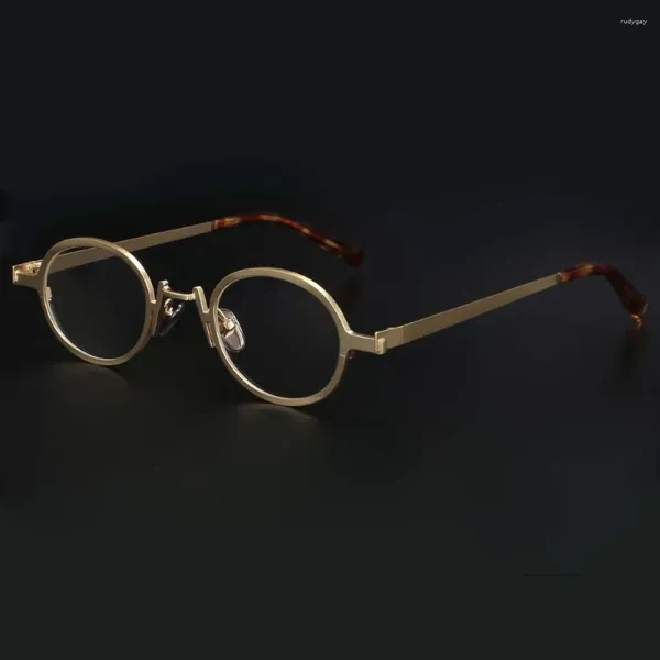 Montature per occhiali da sole 54533 Aste con ghiera in metallo moda Piccola montatura per occhiali punk Occhiali ovali di qualità del marchio di personalità Uv400