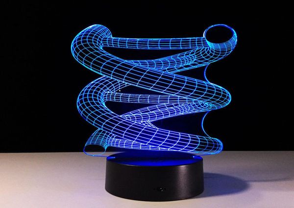 3D DNA Светодиодный ночник с сенсорным основанием Абстрактная спиральная лампа Светодиодный ночник Настольный домашний декор Акриловые светильники R216136948