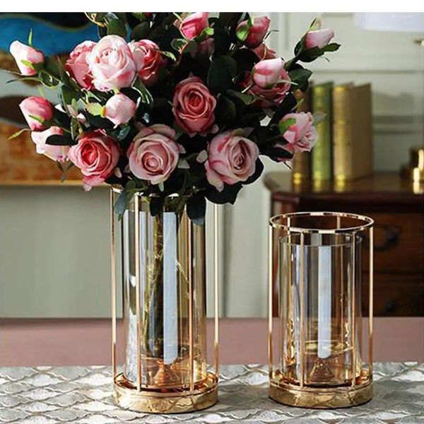 Vasi Vaso di vetro Decorazione Soggiorno Disposizione dei fiori Fiori secchi Tavolo da pranzo americano moderno nordico Mobile TV
