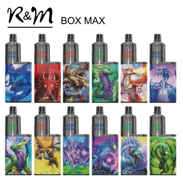 Original RM Box Max 8000 Puffs Vape Descartável Dispositivo Pod Recarregável 12.5ml Bobina de Malha Pré-preenchida RM 8K Jetable Desechable E Cigarro