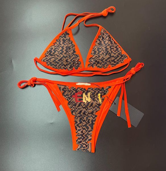 2PCS Frauen Sexy Bademode Brief Unterwäsche Badeanzug Dreieck Bikini Set Badeanzug Designer Schwimmen Bh Panty Set