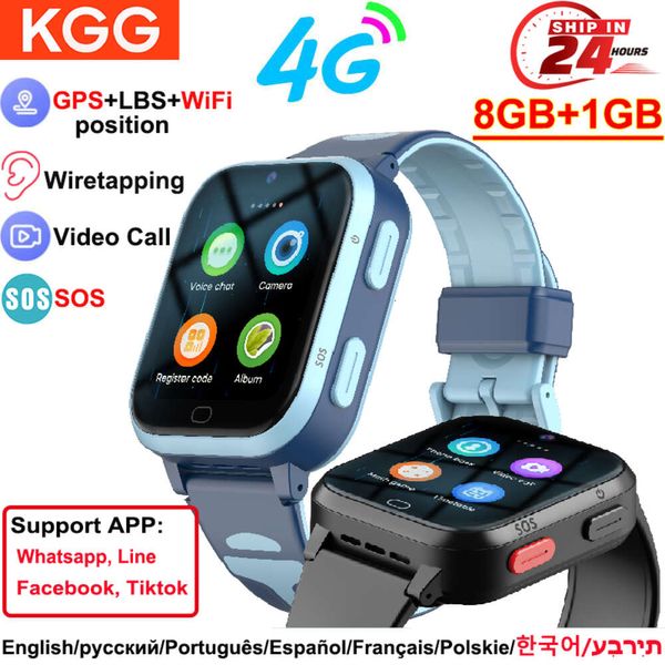 ROM 8GB 4G Kinder Smart Uhr GPS Wifi Position Video Telefon Ton Aufnahme Kinder Smartwatch Rückruf Monitor wecker