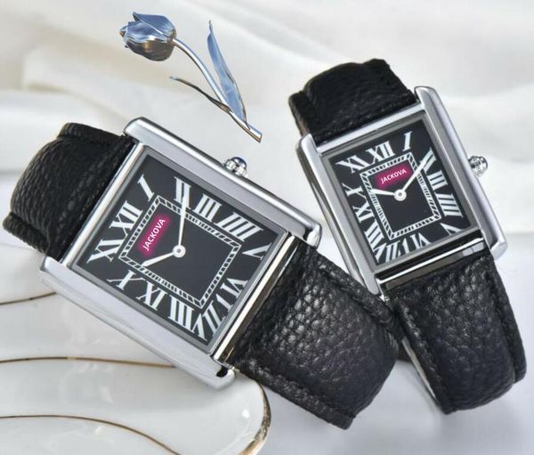 Top brand da uomo e da donna con quadrante con numeri romani e cassa quadrata, cinturino in pelle, movimento al quarzo, orologio, coppia, classico, generoso, carino, ragazzo, ragazza, braccialetto, orologio da polso, regali