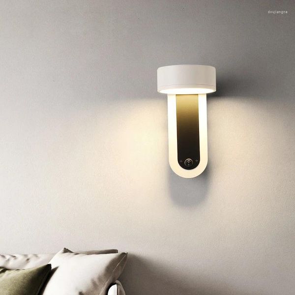 Wandleuchte Moderne minimalistische LED mit Schalter Beleuchtungsrichtung einstellbar USB-Ladeanschluss Indoor Home Light Sconce